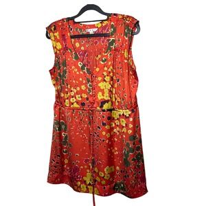 Cabi Floral Sleeveless Blouse Top, Women's Size M Casual Red Yellow Green 363